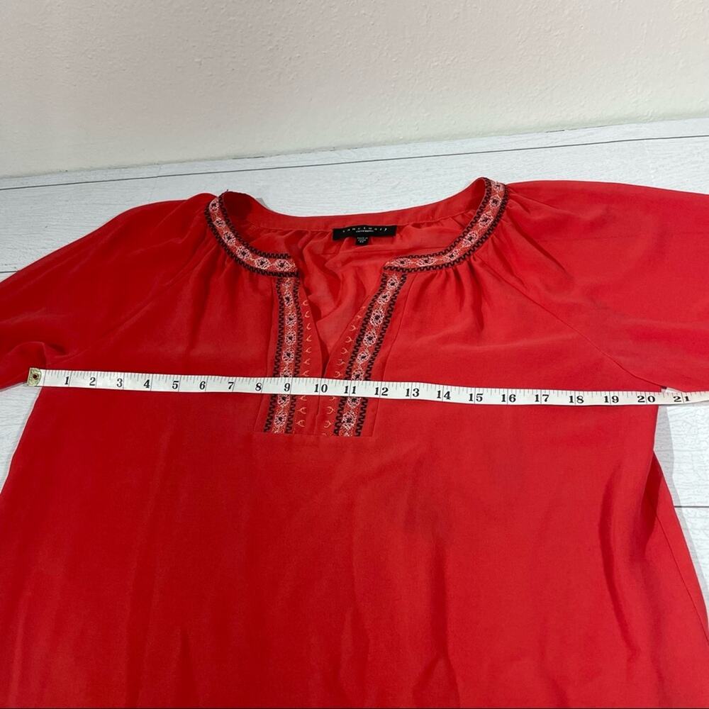 Sanctuary Burnt Orange Sheer Long Sleeve Shirt Size Medium - Picture 11 of 15